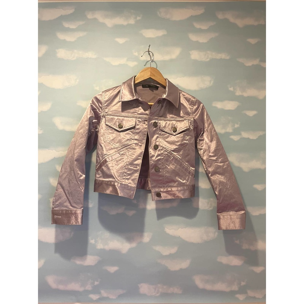 Marc Jacobs Purple Satin Cropped Jacket 0 2 XS S Y2K 90s Club